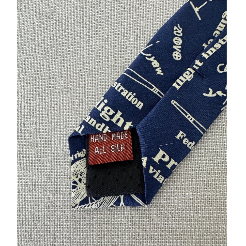 Honz Aeronautical Museum Artifacts Silk‎ Tie Blue - Picture 5 of 8